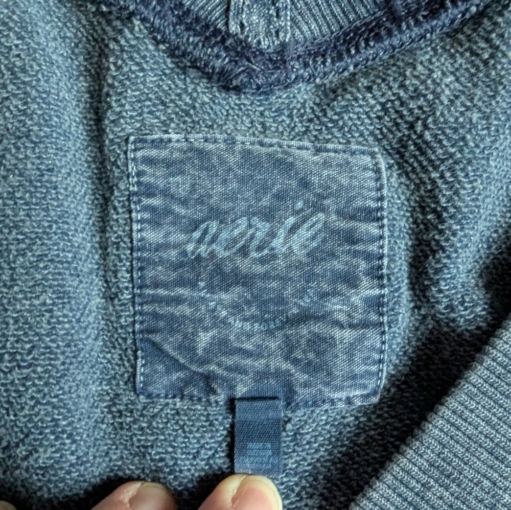 Aerie | Downtime Oversized V-Neck Sweatshirt | Washed Blue | XL - Picture 4 of 6
